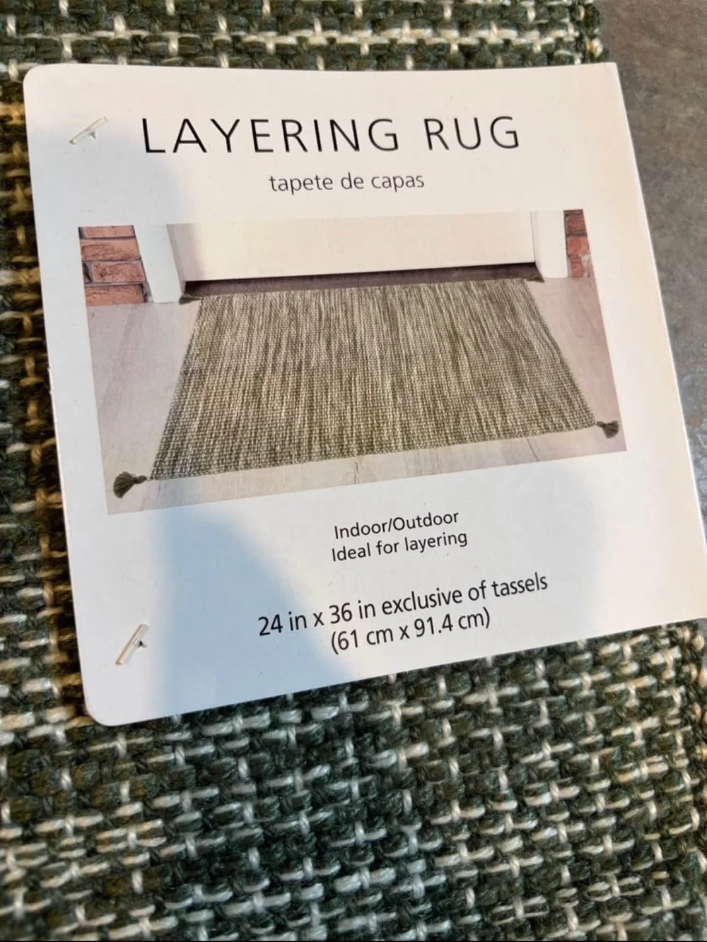 Indoor/Outdoor Green Layering Rugs
